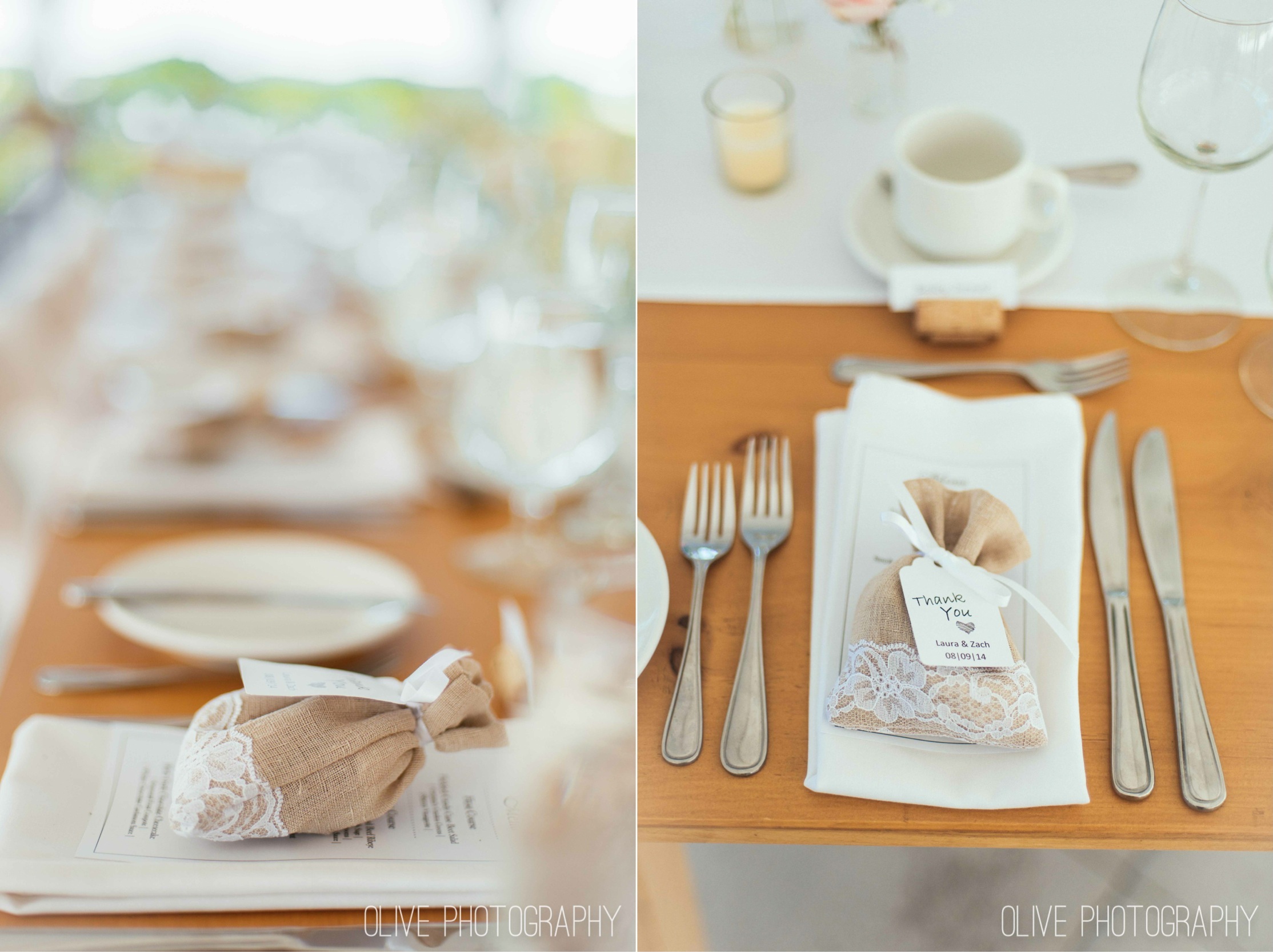 burlap wedding favour ideas