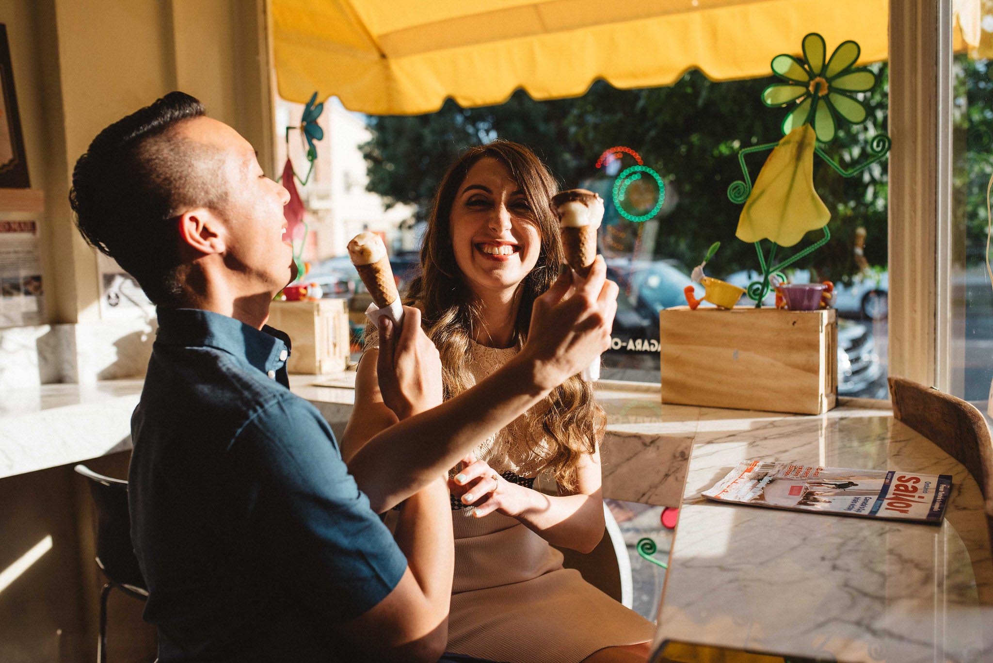 ice cream engagement photos | Olive Photography