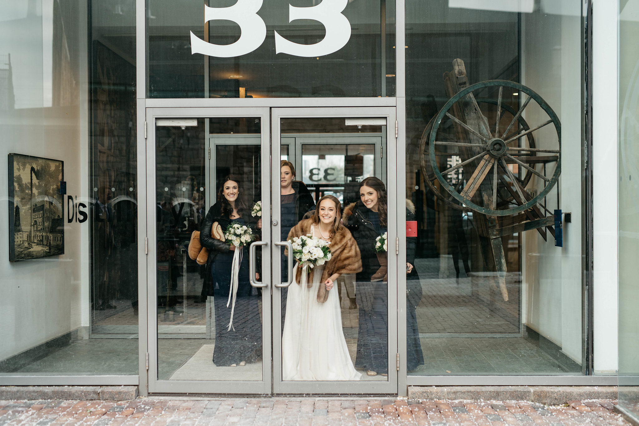 Distillery District wedding party photos - Olive Photography Toronto