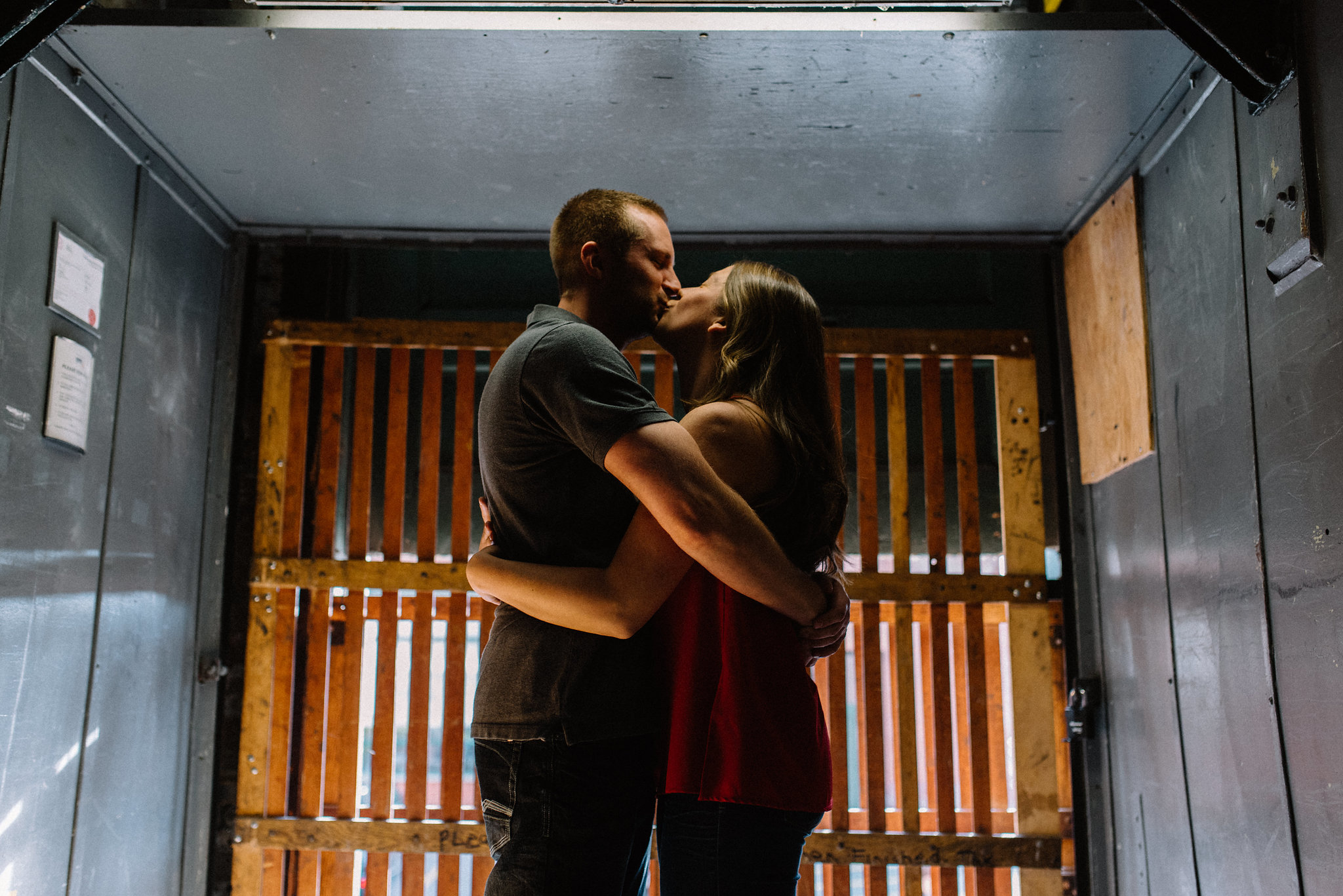 Freight Elevator Engagement - Olive Photography Toronto