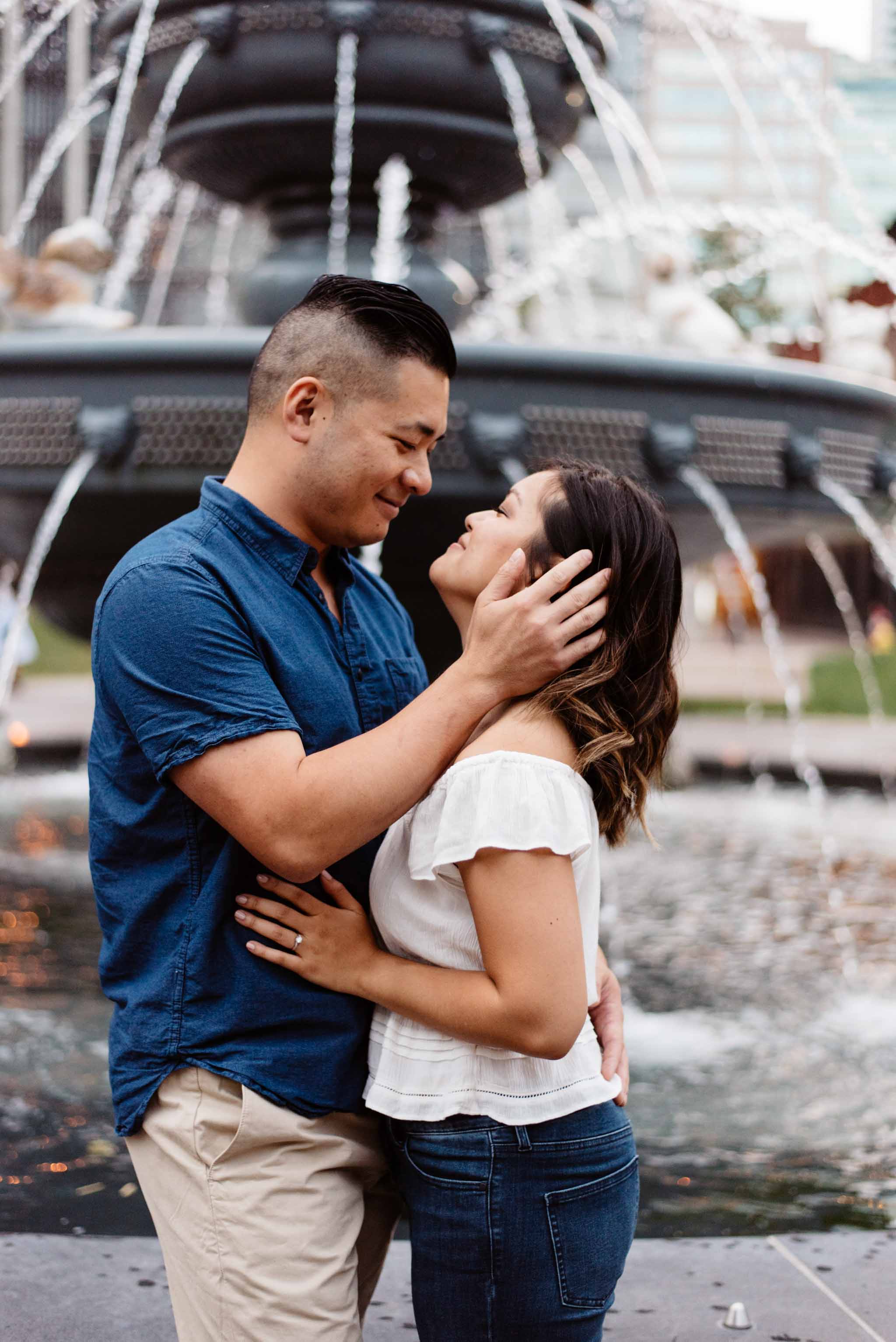 Dog Fountain Engagement Photos | Olive Photography Toronto