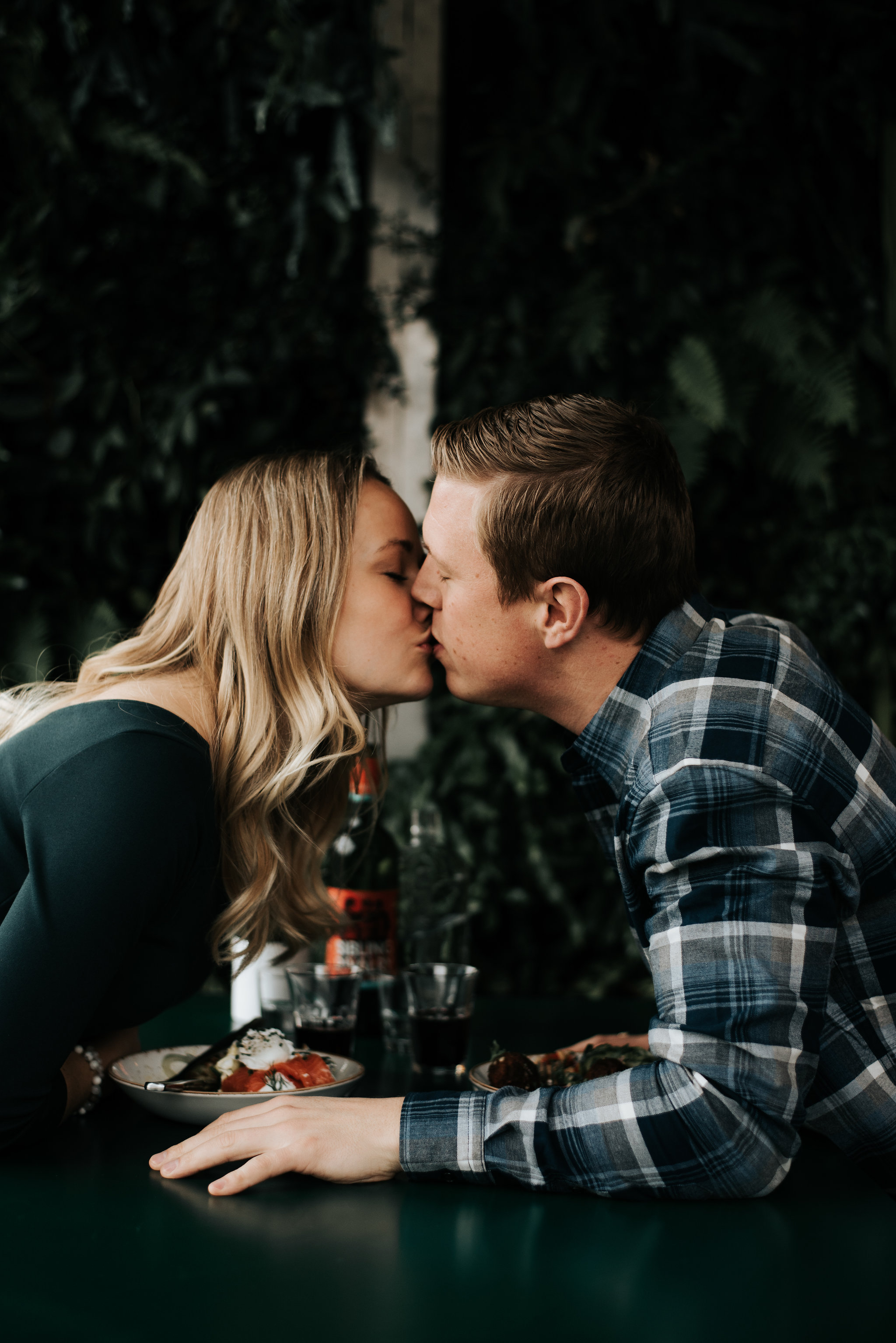 Leslieville Engagement Photos The Green Wood restaurant | Olive Photography