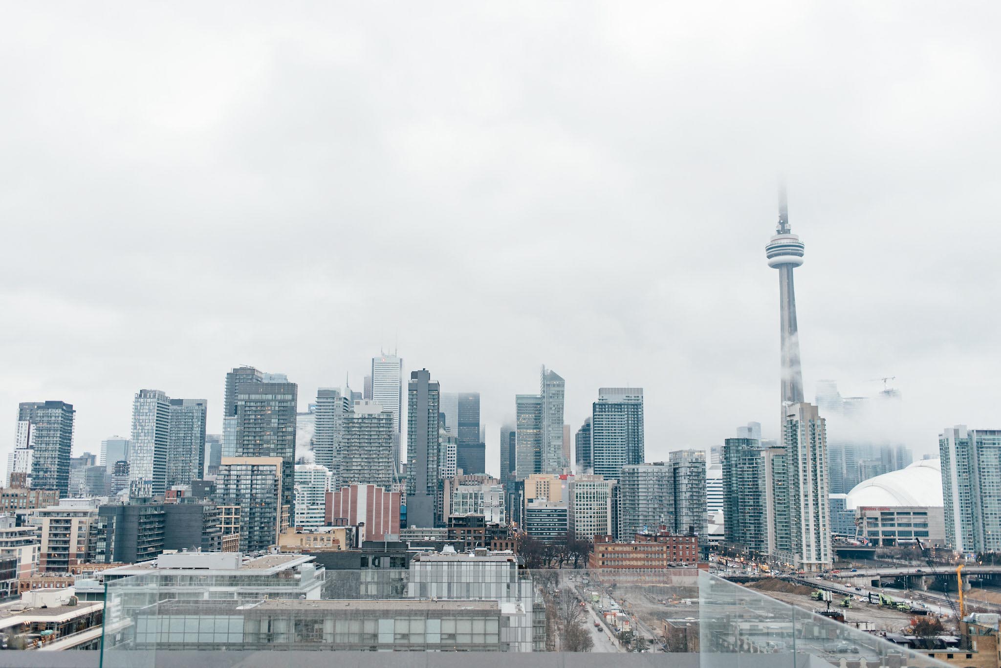 Surprise Toronto Skyline Proposal Photographer | Olive Photography on Thompson Hotel Rooftop