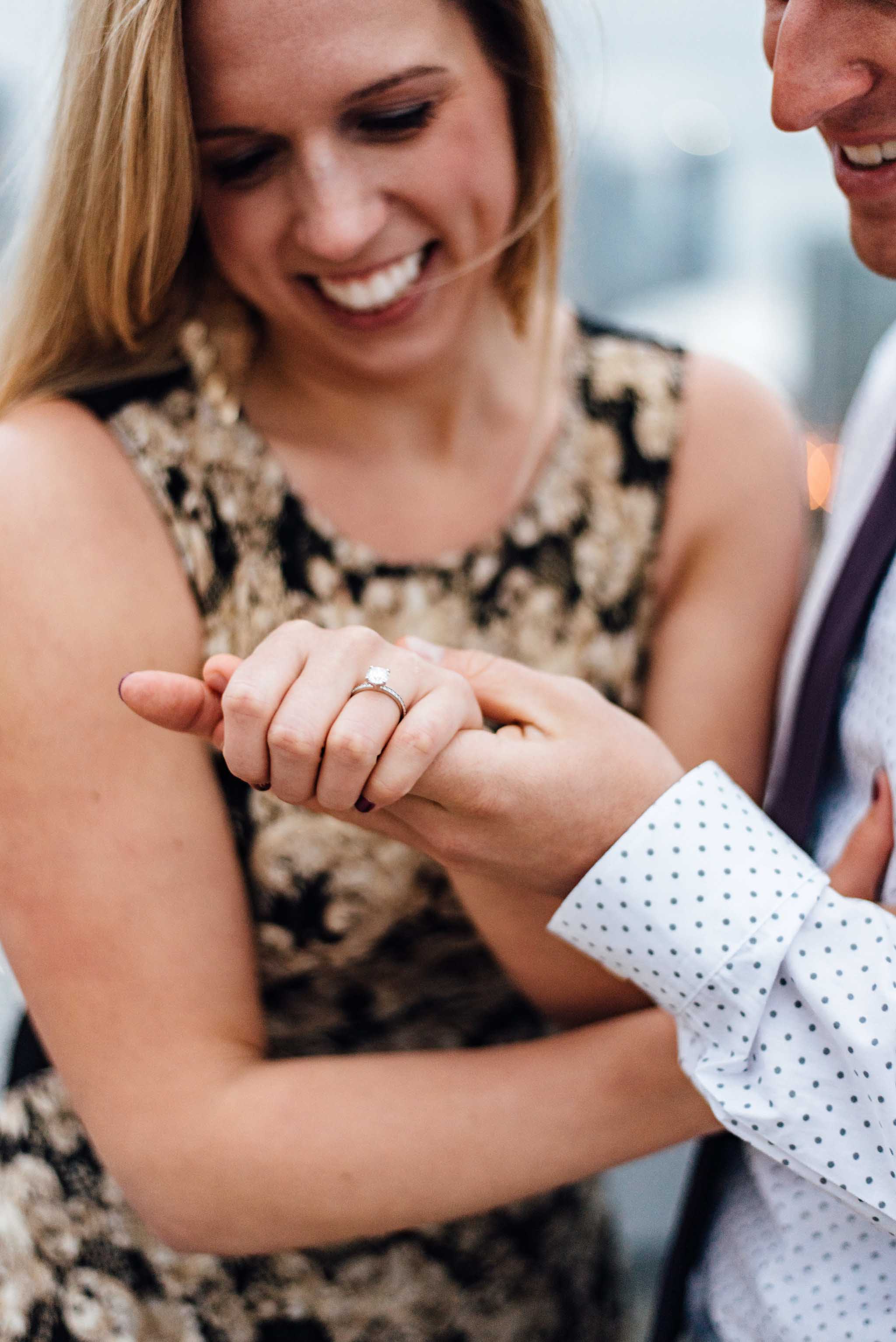 Surprise Toronto Skyline Proposal Photographer | Olive Photography on Thompson Hotel Rooftop