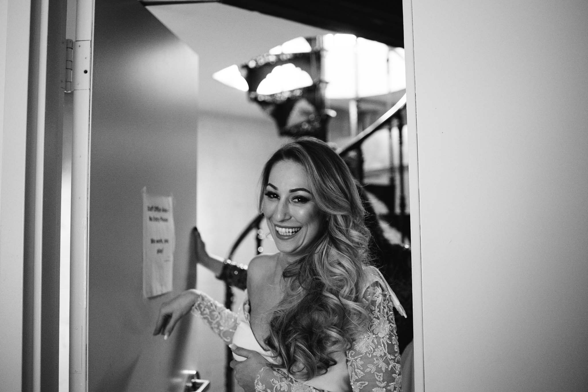 Bridal Prep Photos - Long sleeve wedding dress | Olive Photography Toronto