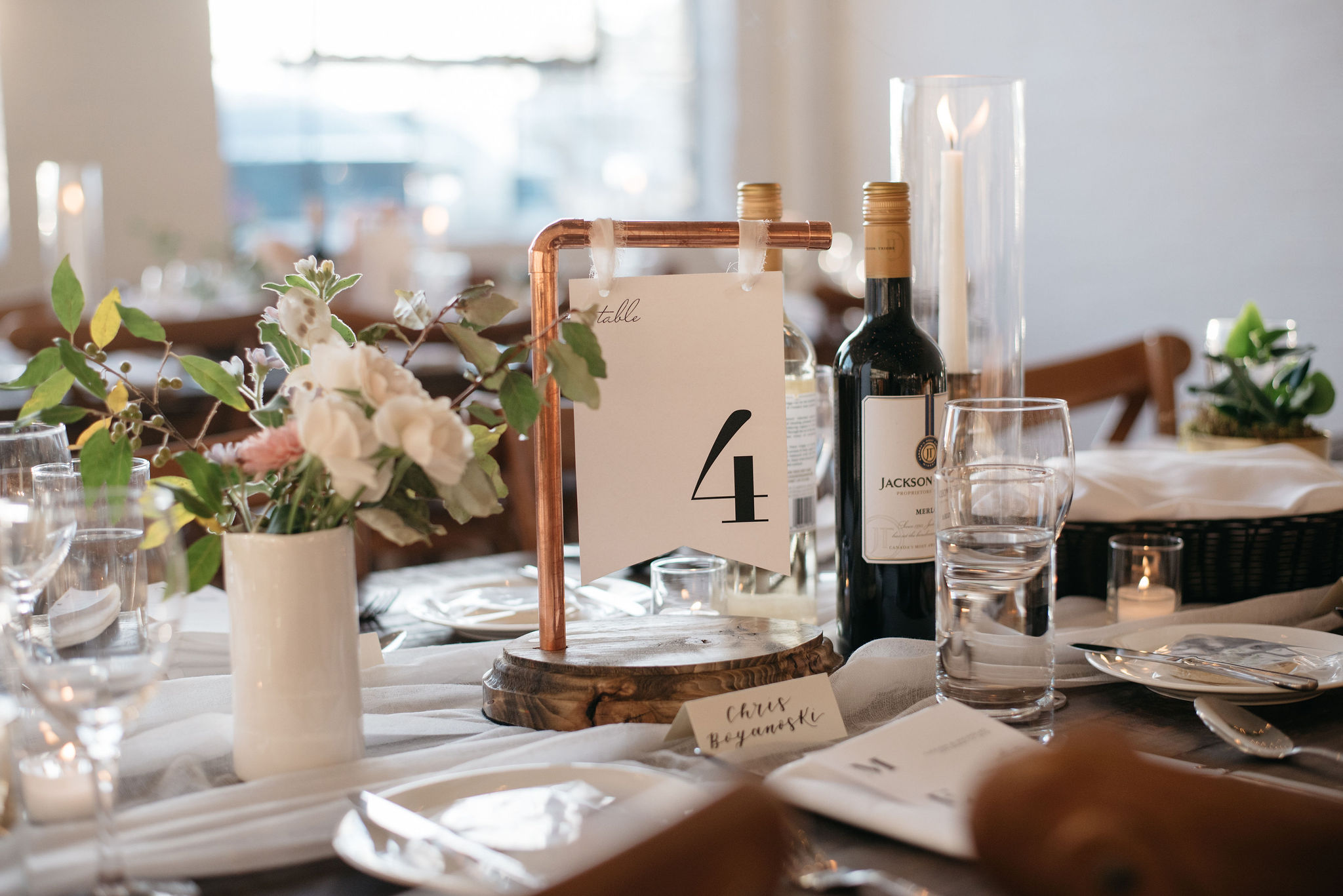 Rustic modern table number ideas | Olive Photography Toronto